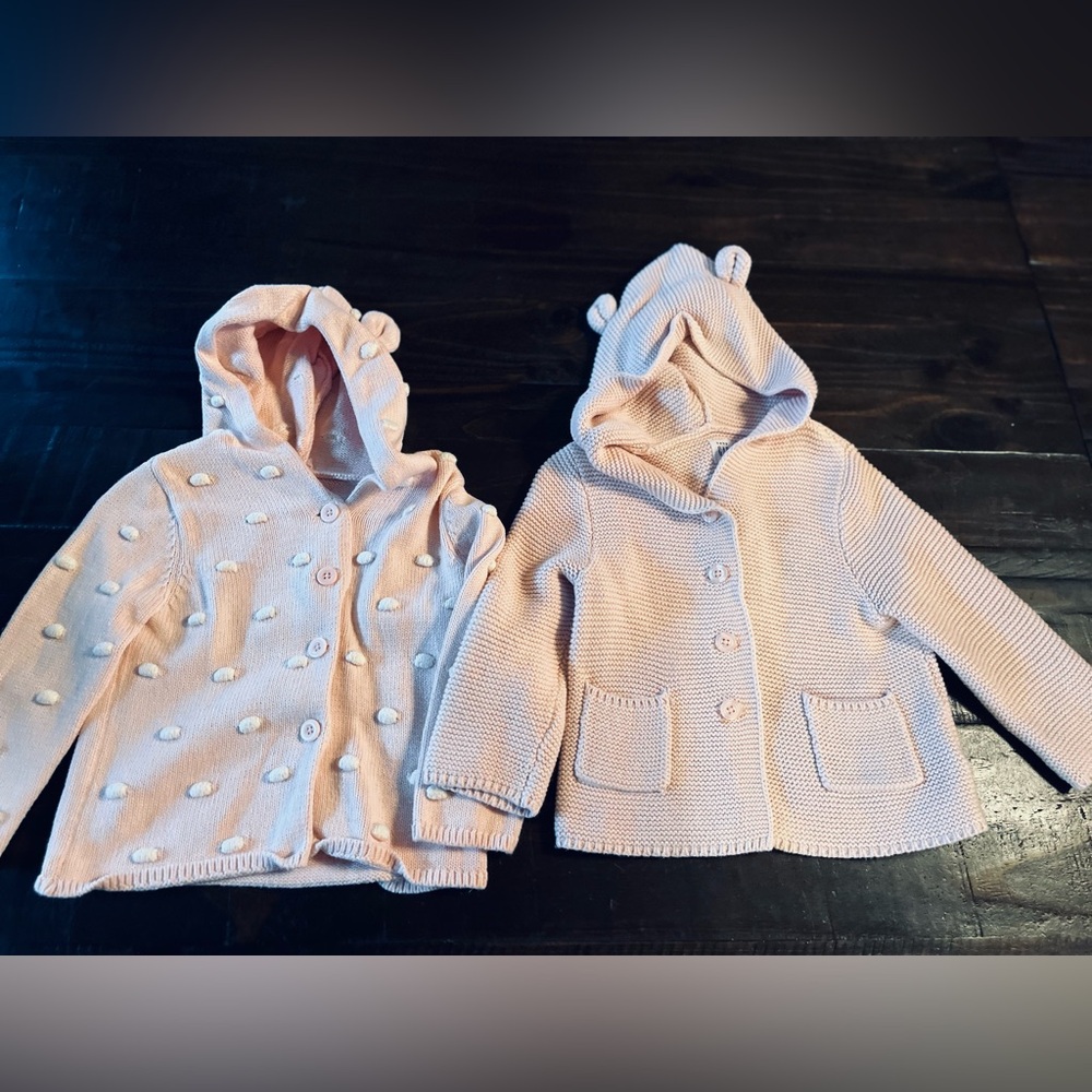 Gap Pink Hooded Cardigan Set 12-18 MTHS